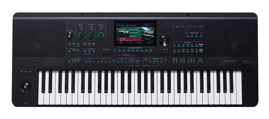 digital workstation, 61 touch sensitive keys, 7" touch screen, 2 x 25 W + 2 x 15 W