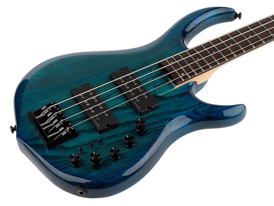 swamp ash 4-string active bass guitar transparent blue - Afbeelding 4