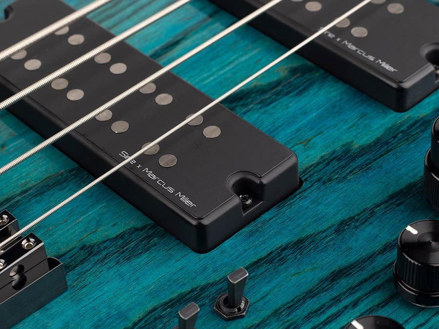 swamp ash 4-string active bass guitar transparent blue - Afbeelding 8