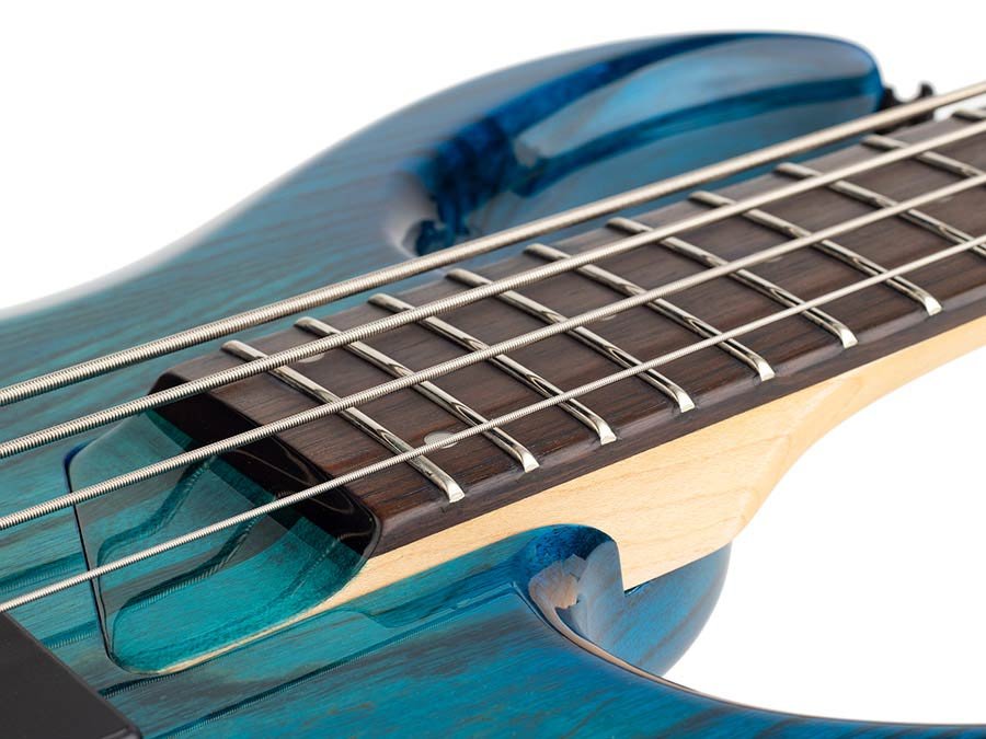 swamp ash 4-string active bass guitar transparent blue - Afbeelding 10