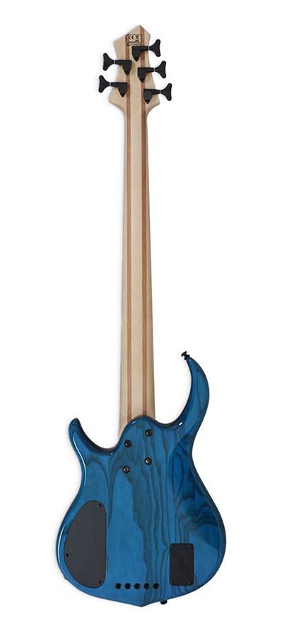 swamp ash 5-string active bass guitar transparent blue - Afbeelding 2