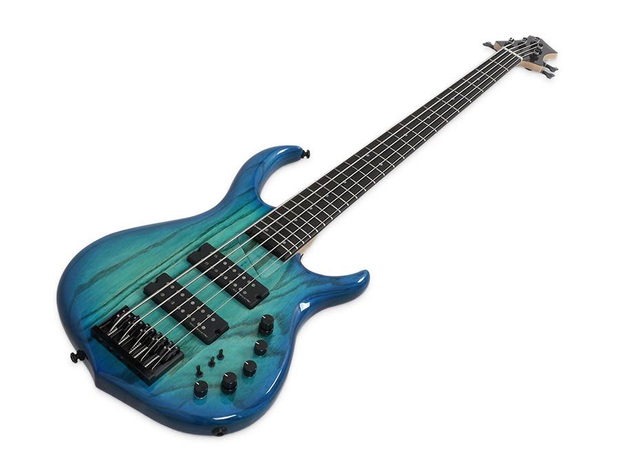 swamp ash 5-string active bass guitar transparent blue - Afbeelding 3