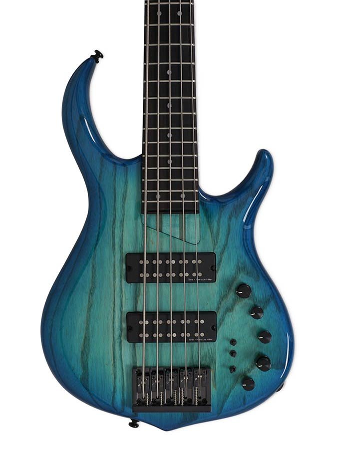 swamp ash 5-string active bass guitar transparent blue - Afbeelding 4