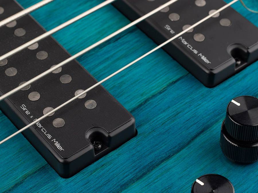 swamp ash 5-string active bass guitar transparent blue - Afbeelding 8