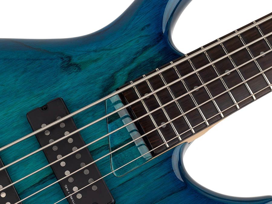 swamp ash 5-string active bass guitar transparent blue - Afbeelding 10