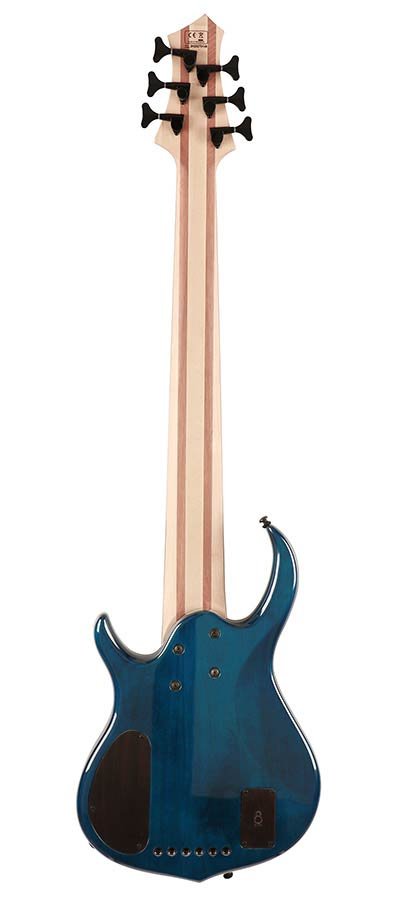 alder + solid maple 6-string bass guitar transparent blue - Afbeelding 2