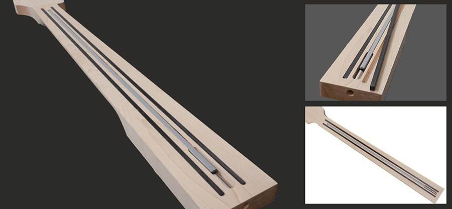 alder + solid maple 6-string bass guitar transparent blue - Afbeelding 11