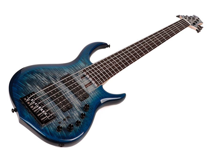 alder + solid maple 6-string bass guitar transparent blue - Afbeelding 4