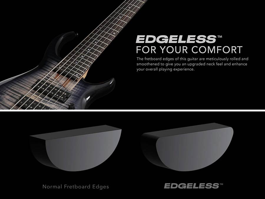 alder + solid maple 6-string bass guitar transparent blue - Afbeelding 8