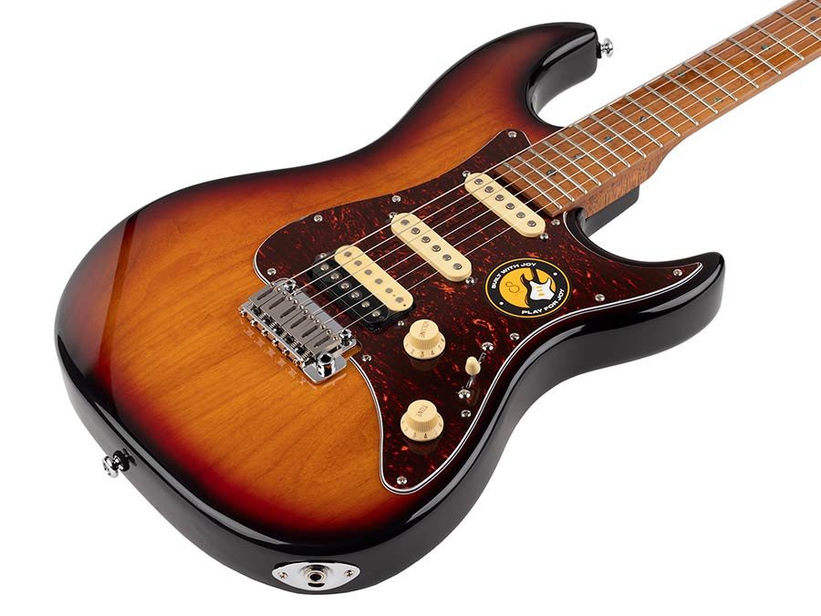 electric guitar S-style 3-tone sunburst - Afbeelding 3