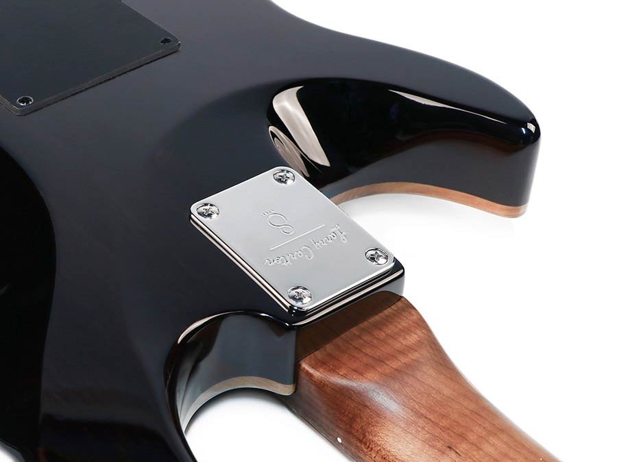 electric guitar S-style with flamed maple top transparent black - Afbeelding 8