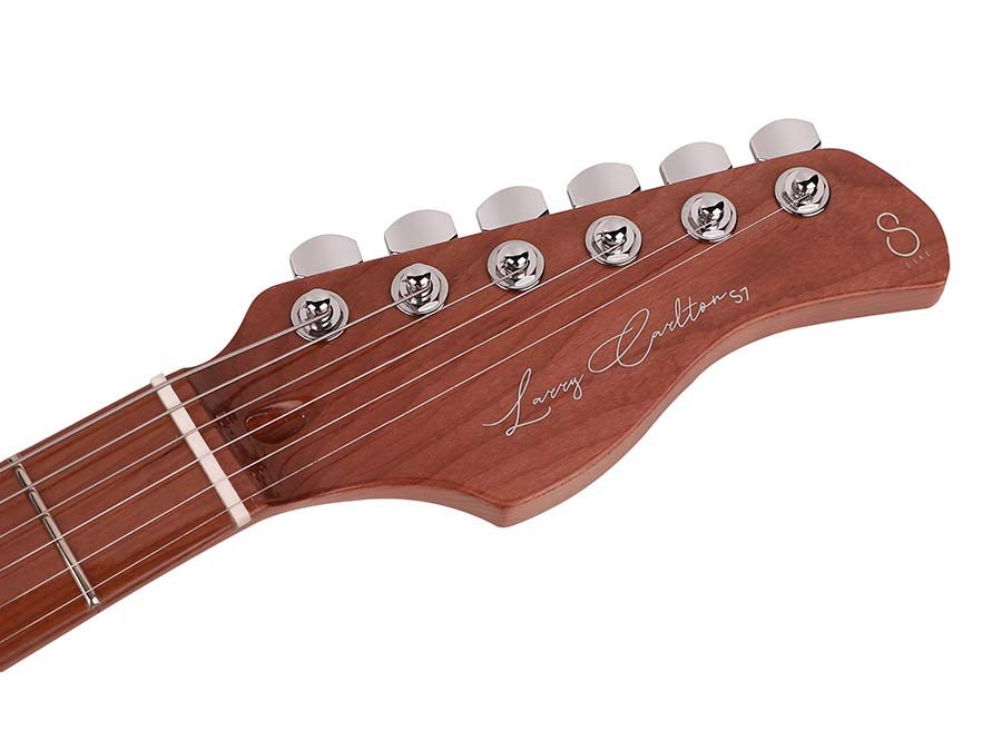 electric guitar S-style with flamed maple top transparent black - Afbeelding 10