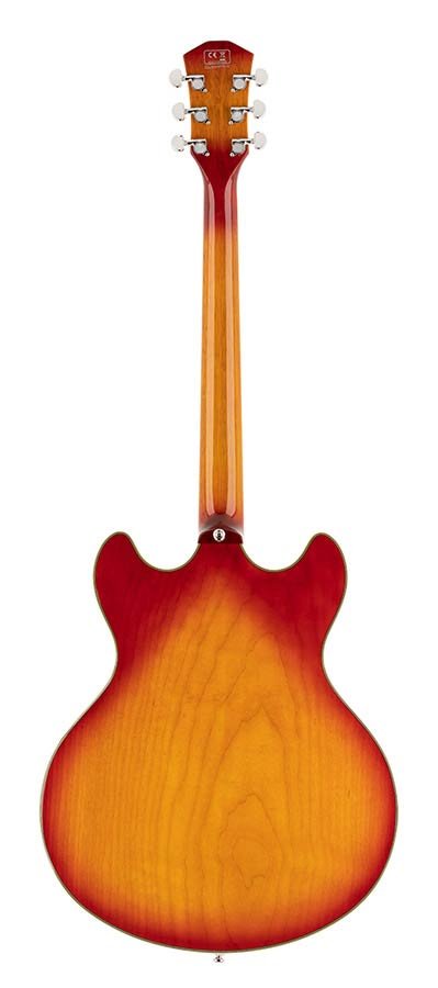 electric archtop guitar cherry sunburst - Afbeelding 2