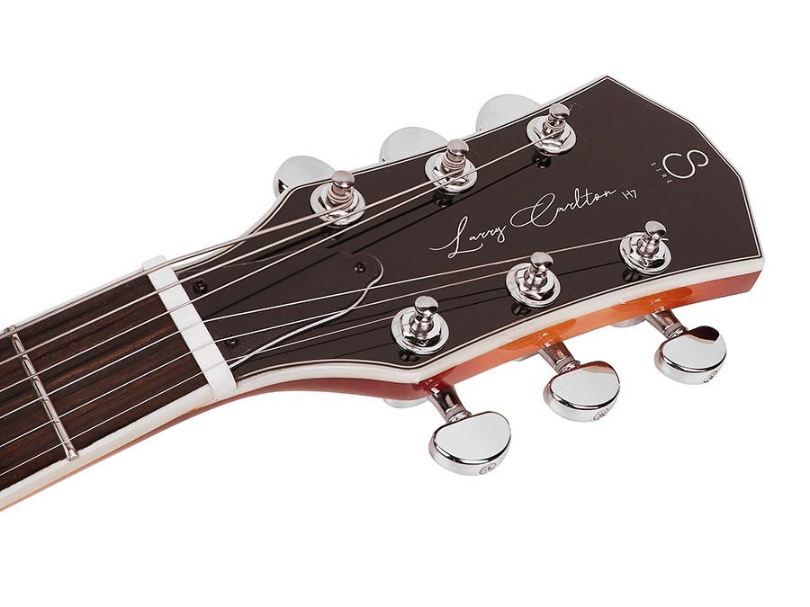 electric archtop guitar cherry sunburst - Afbeelding 6