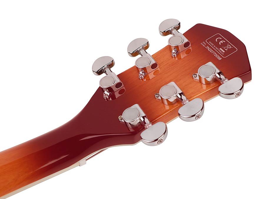 electric archtop guitar cherry sunburst - Afbeelding 7