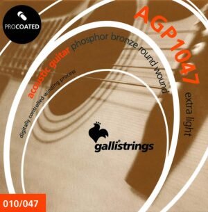 string set acoustic, phosphor bronze wound, extra light, 010-047