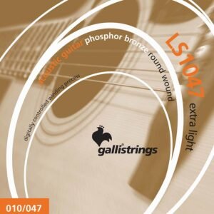 string set acoustic phosphor bronze wound, extra light, 010-014-023-030-039-047