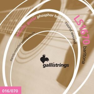 string set acoustic phosphor bronze wound, baritona, 016-024-030-047-060-070