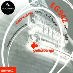 string set electric, coated nickel round wound, extra light, 009-011-016-024-032-042