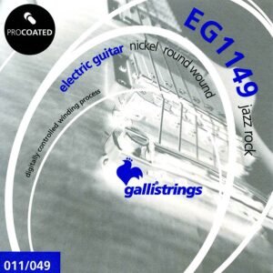 string set electric, coated nickel round wound, jazz rock, 011-014-018-028-038-049