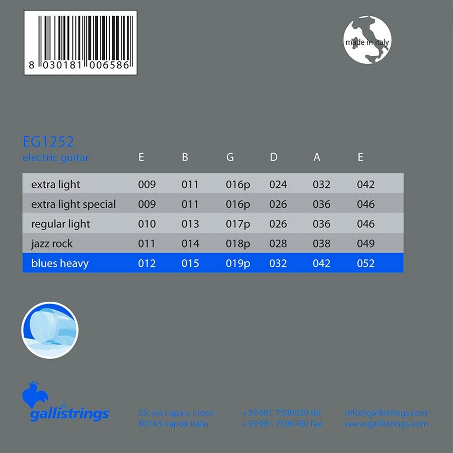string set electric, coated nickel round wound, blues heavy, 012-015-019-032-042-052 - Afbeelding 2