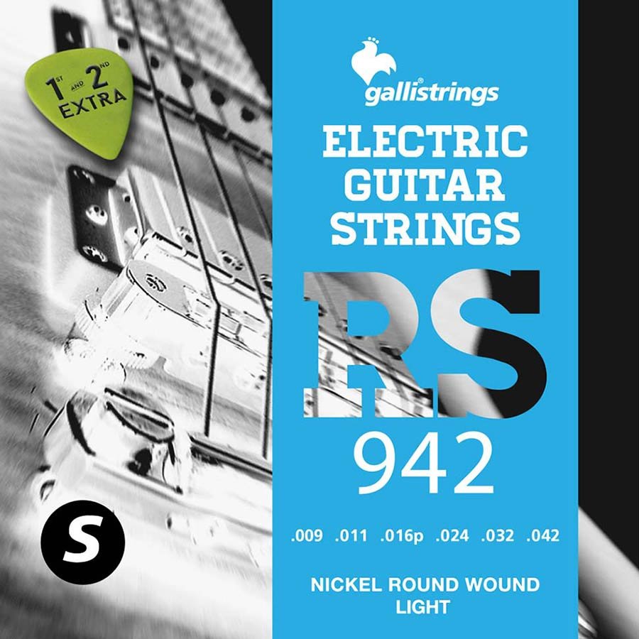 string set electric, nickel roundwound, light, 009-011-016-024-032-042