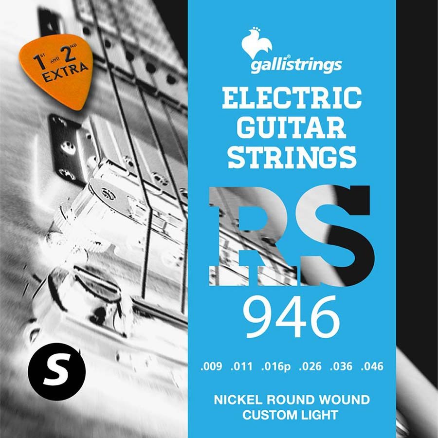 string set electric, nickel roundwound, custom light, 009-011-016-026-036-046