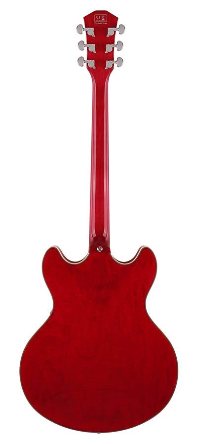 electric archtop guitar see through red - Afbeelding 2