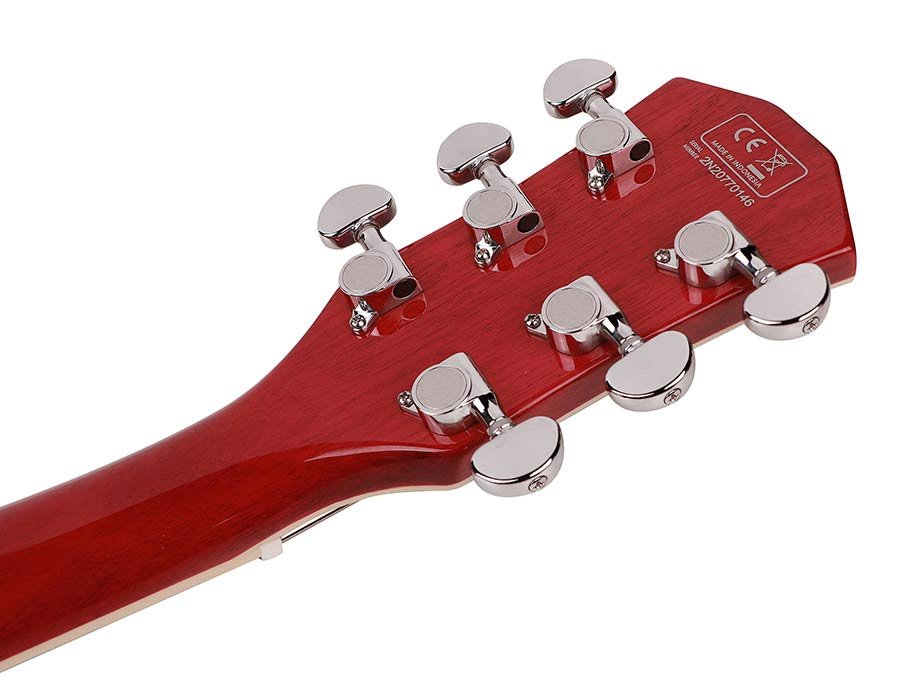electric archtop guitar see through red - Afbeelding 6