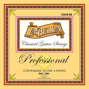 string set contrabass 4, 750mm scale, clear nylon trebles & silverplated basses, ball ends