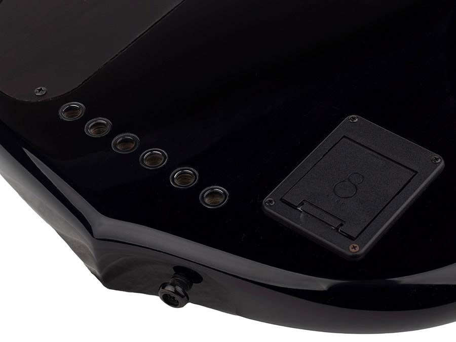 alder + solid maple 6-string bass guitar transparent black - Afbeelding 11