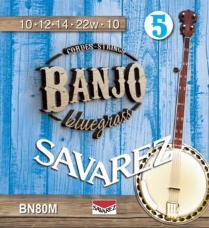 string set 5-string banjo, bluegrass, medium, 010-012-014-022W-010