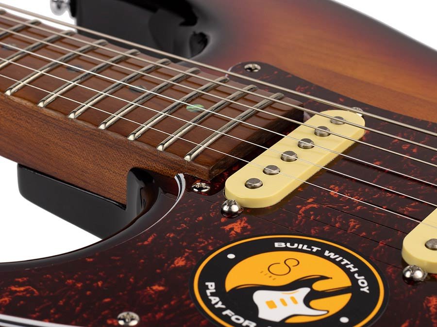 lefty electric guitar S-style 3-tone sunburst - Afbeelding 5