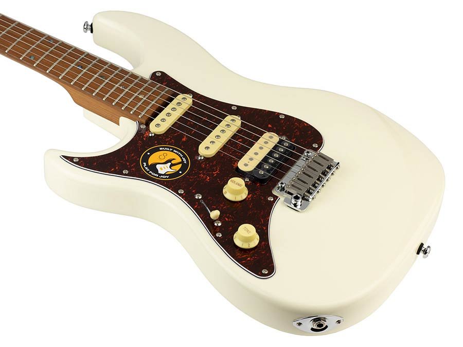 lefty electric guitar S-style antique white - Afbeelding 3