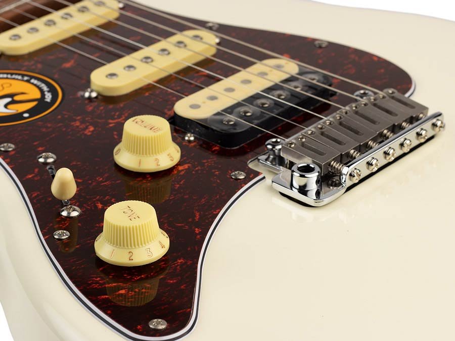 lefty electric guitar S-style antique white - Afbeelding 4