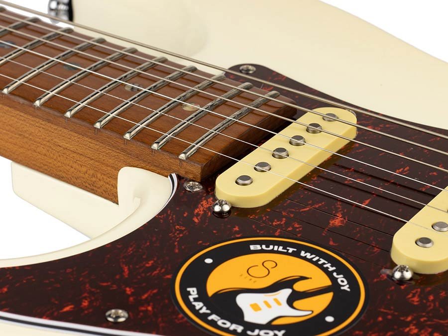 lefty electric guitar S-style antique white - Afbeelding 5