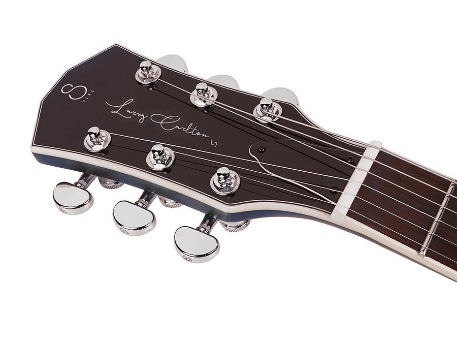 lefty electric guitar L-style transparent blue - Afbeelding 3