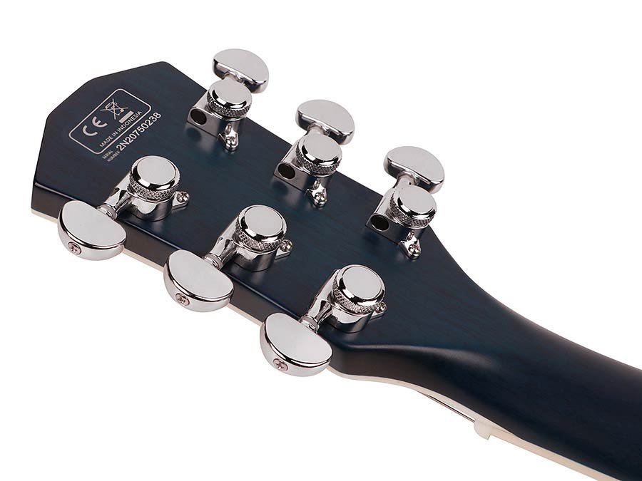 lefty electric guitar L-style transparent blue - Afbeelding 4