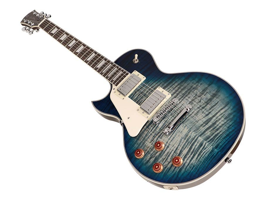 lefty electric guitar L-style transparent blue - Afbeelding 6