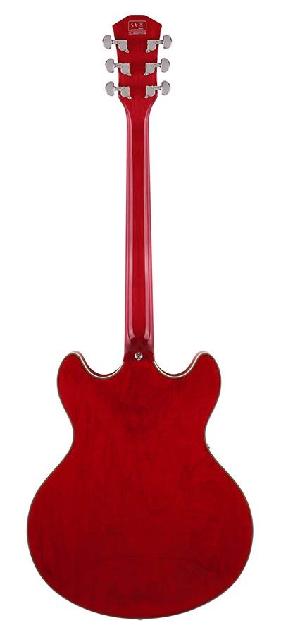 electric archtop guitar lefty see through red - Afbeelding 2