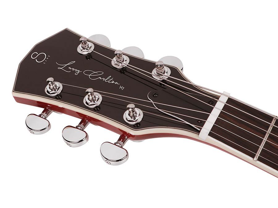 electric archtop guitar lefty see through red - Afbeelding 3