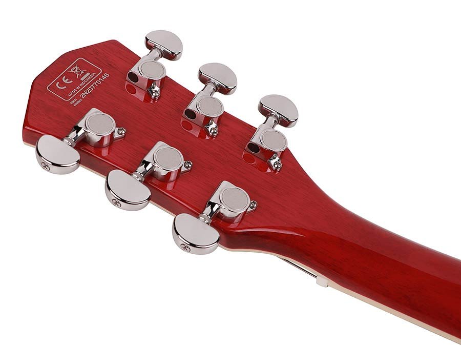 electric archtop guitar lefty see through red - Afbeelding 4