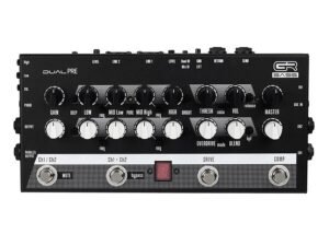 dual channel preamp pedal, 4-band EQ, drive, comp, tuner, DI, headphones, parallel outs, no PSU inc