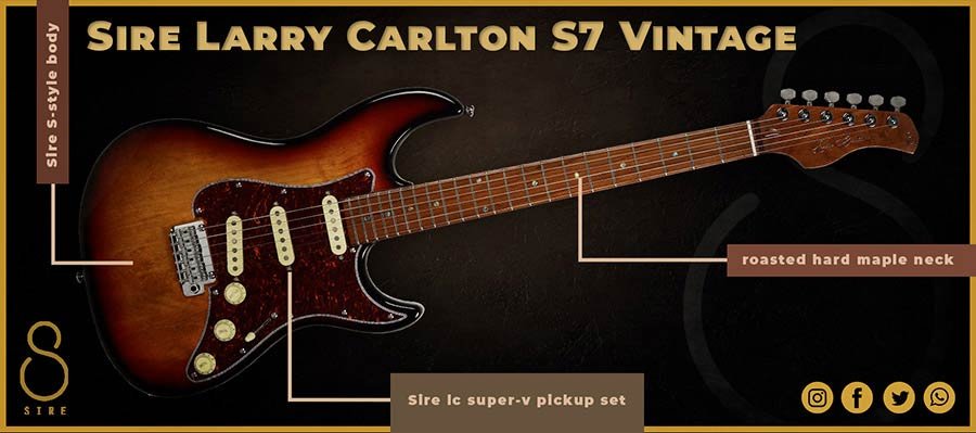 electric guitar S Vintage style 3-tone sunburst - Afbeelding 8