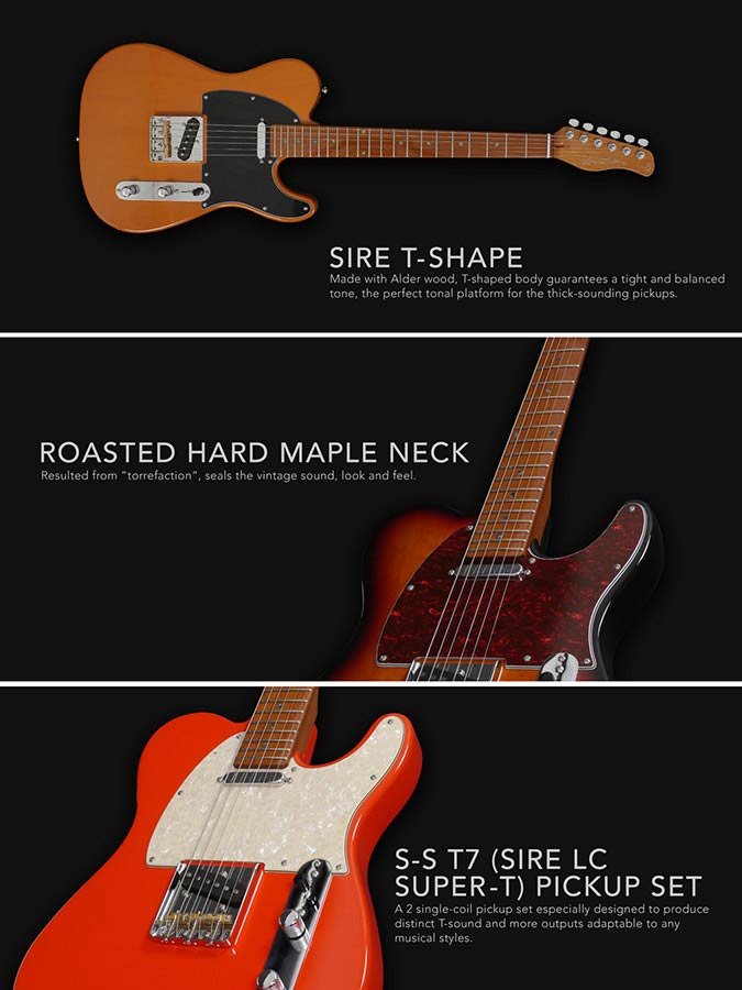 electric guitar T-style antique white - Afbeelding 6