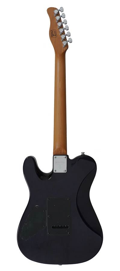 electric guitar T-style with flamed maple top transparent blue - Afbeelding 2