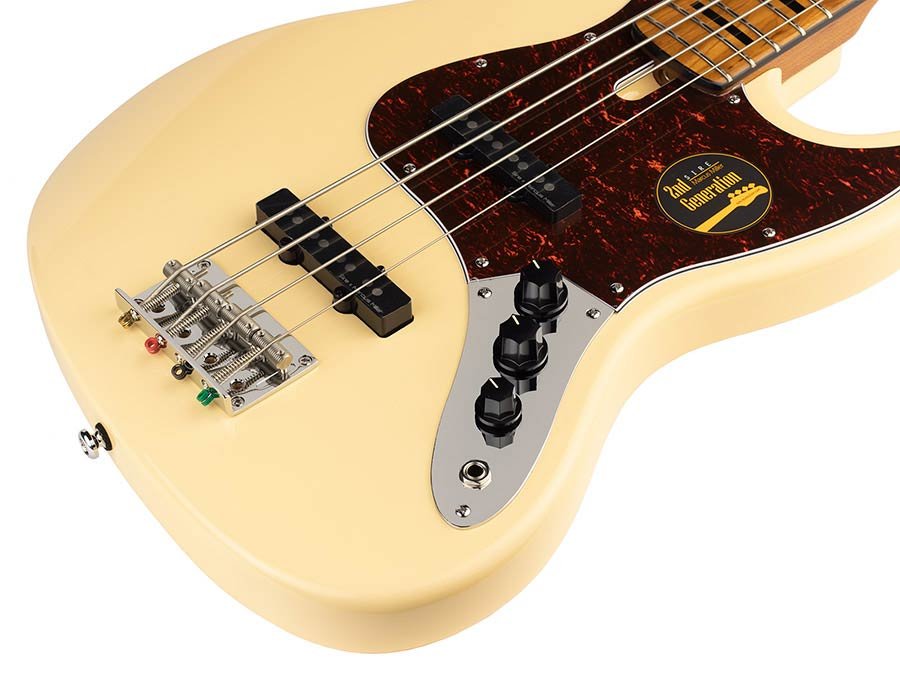 alder 4-string passive bass guitar vintage white - Afbeelding 4