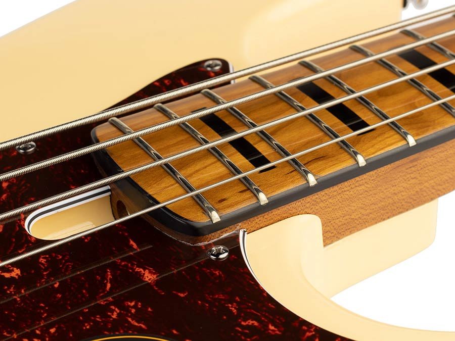 alder 4-string passive bass guitar vintage white - Afbeelding 5