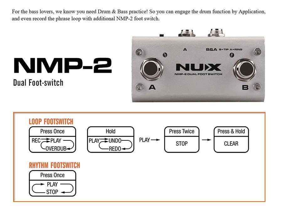 digital bass amplifier 50 watt - 6,5" speaker - DSP - drums - looper - USB - Afbeelding 10