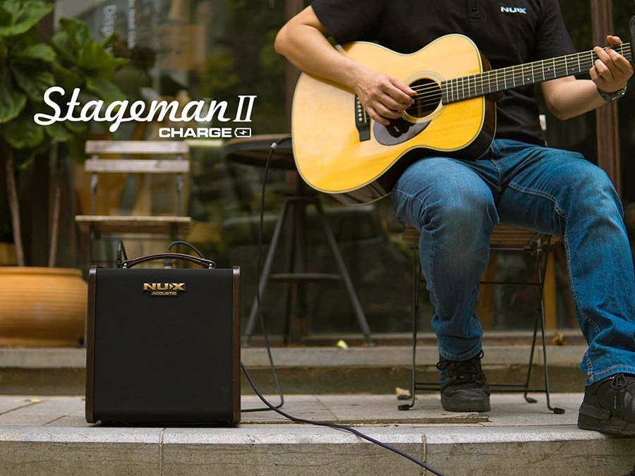 acoustic guitar amplifier, 80 watt, rechargable battery, 6.5" woofer + 1" tweeter, 2 channels, BT - Afbeelding 11
